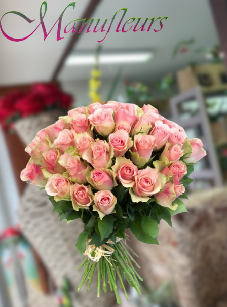 BOUQUET DE ROSES ROSE - PETIT